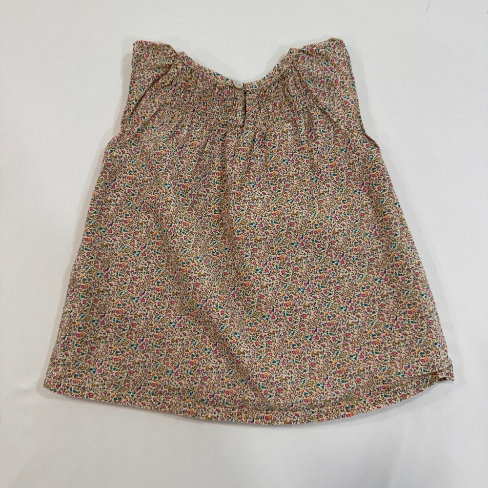 Peek Little Peanut Smocked Floral Top Baby Girl 6-12M Cream Ditsy Cottagecore